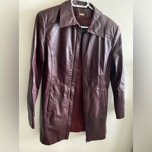 Danier Vintage Merlot Burgundy Leather Jacket (S-M)